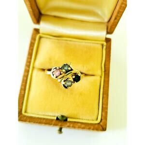Vintage 10K Gold Multi Gem Ring